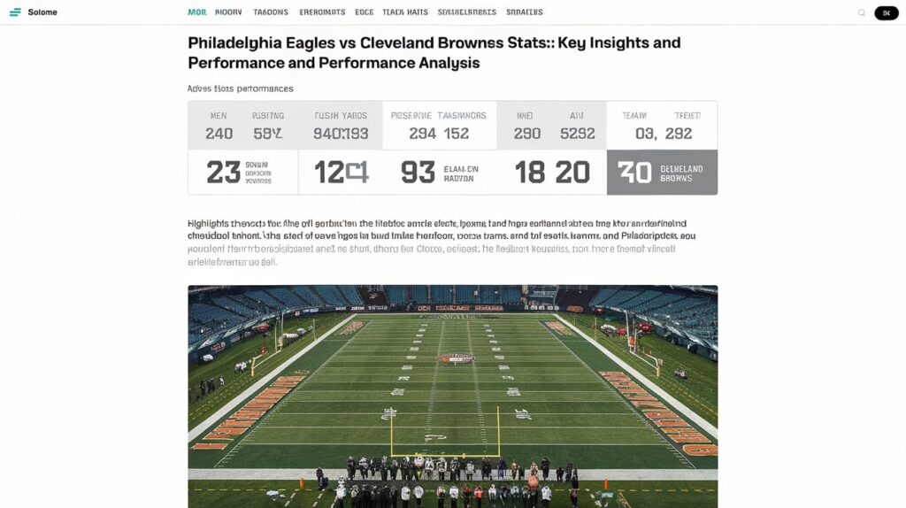 philadelphia eagles vs cleveland browns match player stats​